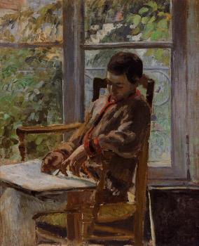 Camille Pissarro : Lucien Pissarro in an Interior
